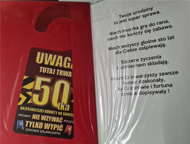 kartka urodzinowa na 50 lat 13cm x 20,5 cm 12760405185