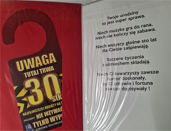 kartka urodzinowa na 30 lat 13 cm *20,4 cm 12760403289