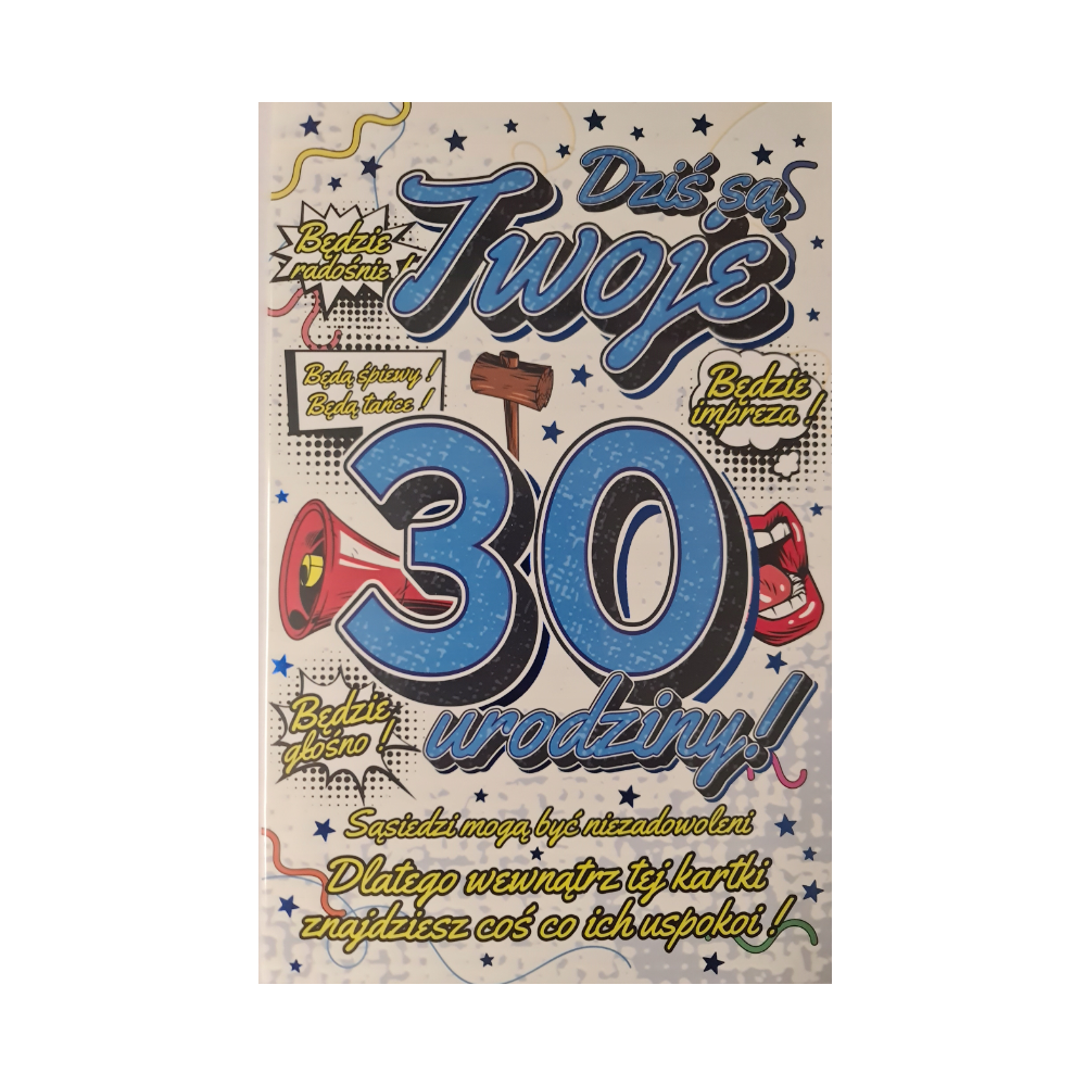 kartka urodzinowa na 30 lat 13 cm *20,4 cm 12760397844