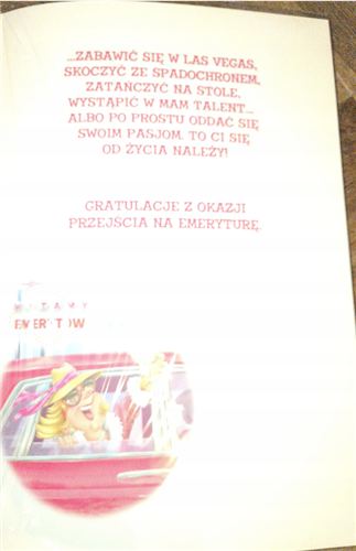 kartka Z OKAZJI PRZEJŚCIA NA EMERYTURĘ EMERYTURA 28,5 cm *41,7cm  10485653137 16897829620