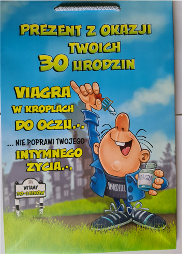 ŚMIESZNA TOREBKA PREZENT 30 lat trzydzieści 23,5 x 33 x 10,5 cm  10490172278 16897829722