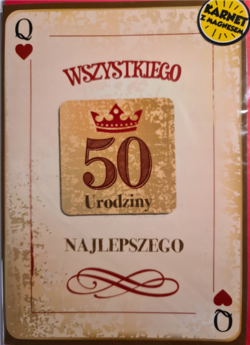 kartka urodzinowa na 50 lat  11,7cm x 16,8 cm 13189648869