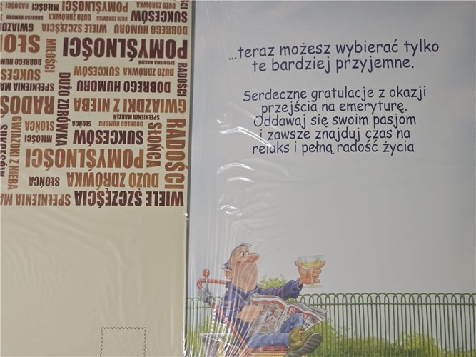 28,5 cm *41,7cm kartka Z OKAZJI PRZEJŚCIA NA EMERYTURę EMERYTURA  10004181473 16897829161