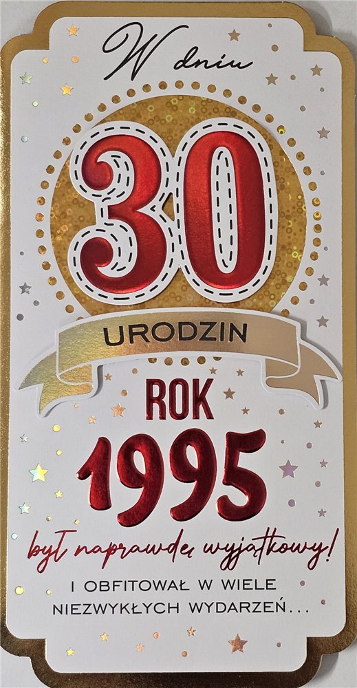 kartka urodzinowa na 30 lat 11,5 cm *21,5 cm 16897829356 kartka urodzinowa na 30 lat 11,5 cm *21,5 cm 16897829356