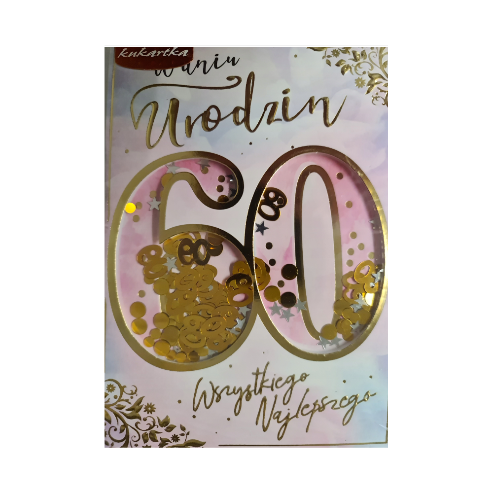 kartka urodzinowa na 60 lat sześćdziesiąte urodziny 11,6 cm *16,6 cm