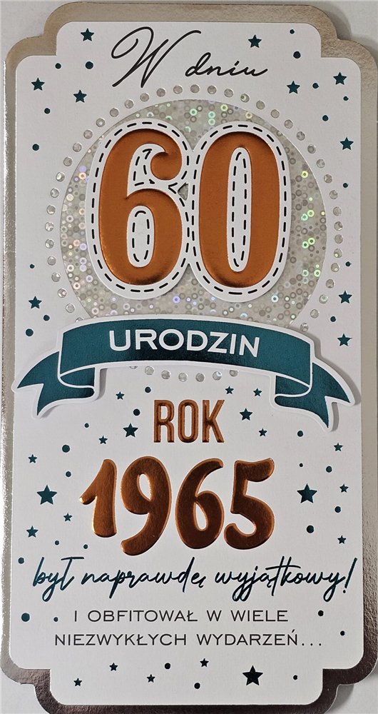kartka urodzinowa na 60 lat sześćdziesiąte urodziny 11,5 cm *21,5 cm 16897829459 kartka urodzinowa na 60 lat sześćdziesiąte urodziny 11,5 cm *21,5 cm 16897829459