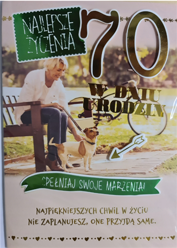 kartka urodzinowa na 70 lat  12,7 cm *17,8 cm 13189885020