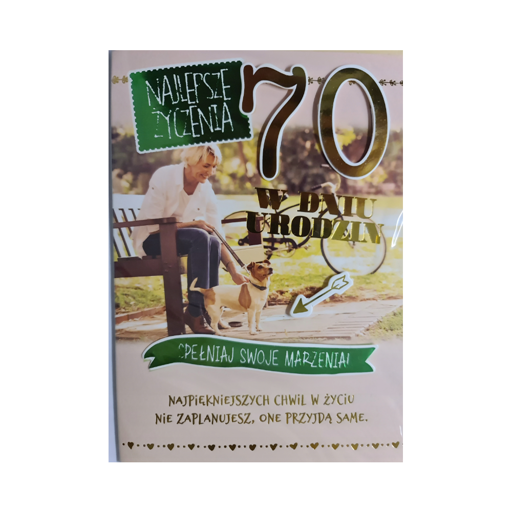 kartka urodzinowa na 70 lat  12,7 cm *17,8 cm 13189885020