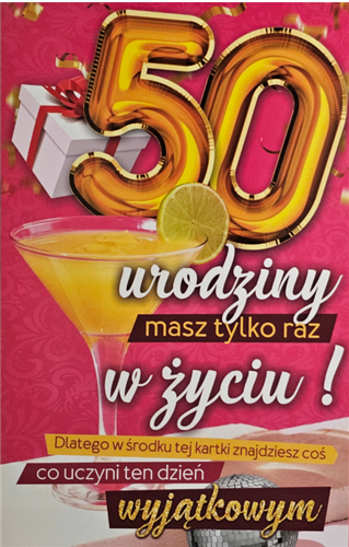 kartka urodzinowa na 50 lat 13cm x 20,5 cm 13342573212