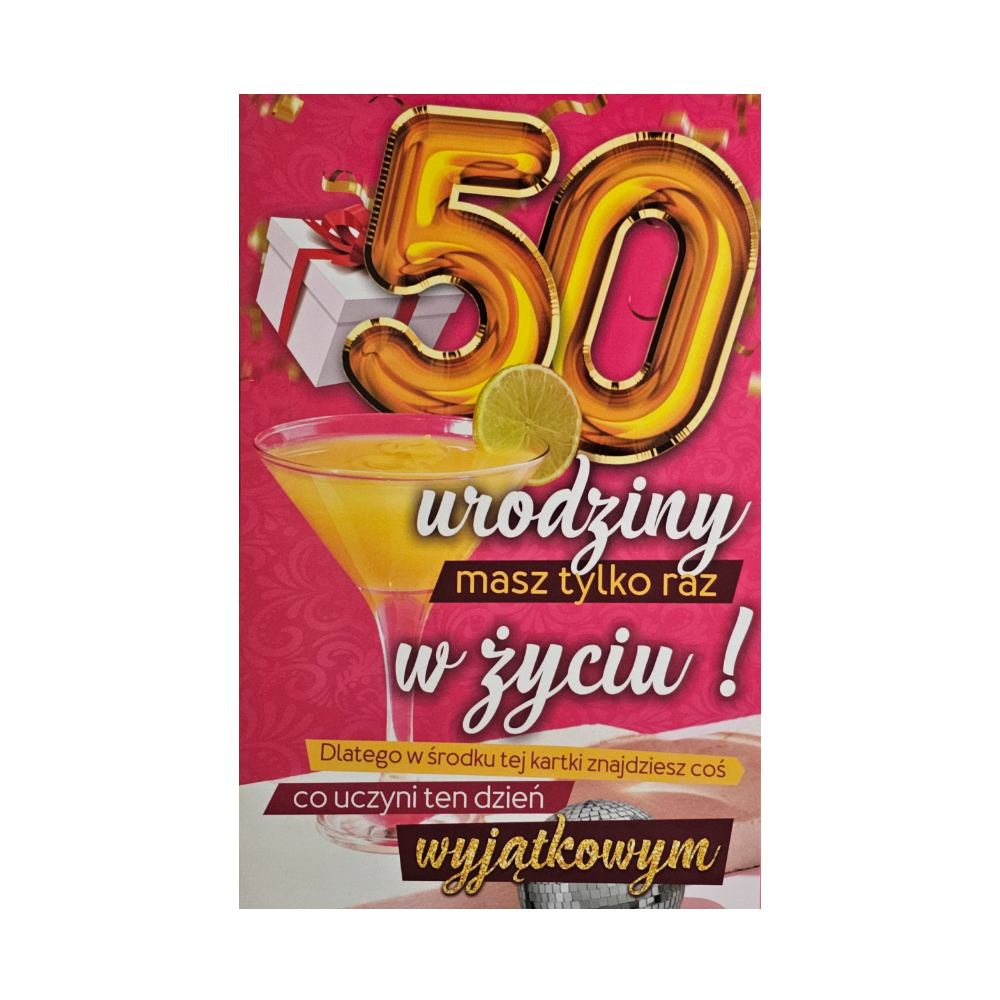 kartka urodzinowa na 50 lat 13cm x 20,5 cm 13342573212