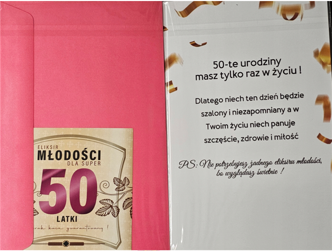 kartka urodzinowa na 50 lat 13cm x 20,5 cm 13342573212