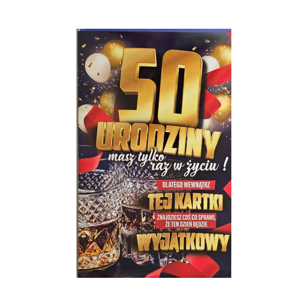 kartka urodzinowa na 50 lat 13cm x 20,5 cm 13342572524