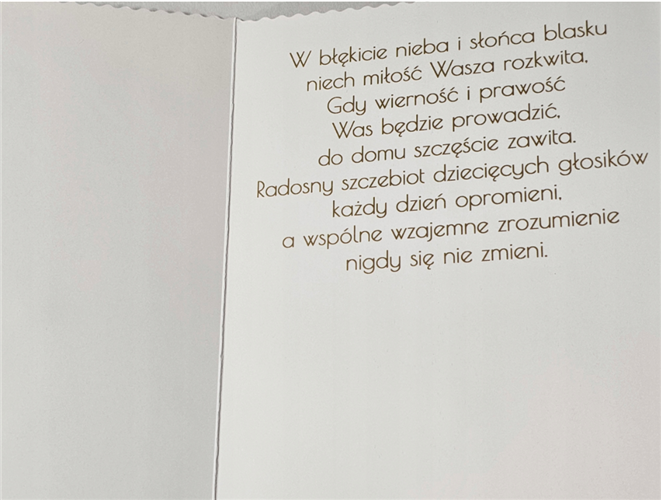 pamiątka na ślub, kartka na ślub, pocztówka ślubna 12 cm *16,5 cm 13540369672