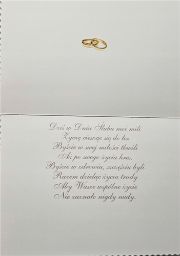 pamiątka na ślub, kartka na ślub, pocztówka ślubna 12 cm *16,5 cm 13540409500