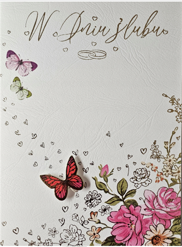 pamiątka na ślub, kartka na ślub, pocztówka ślubna 13,2 cm *18,5 cm 13540443900