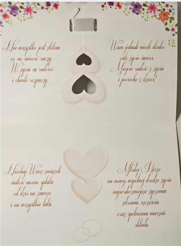 pamiątka na ślub, kartka na ślub, pocztówka ślubna  13,6 cm *18,2 cm 13540463315