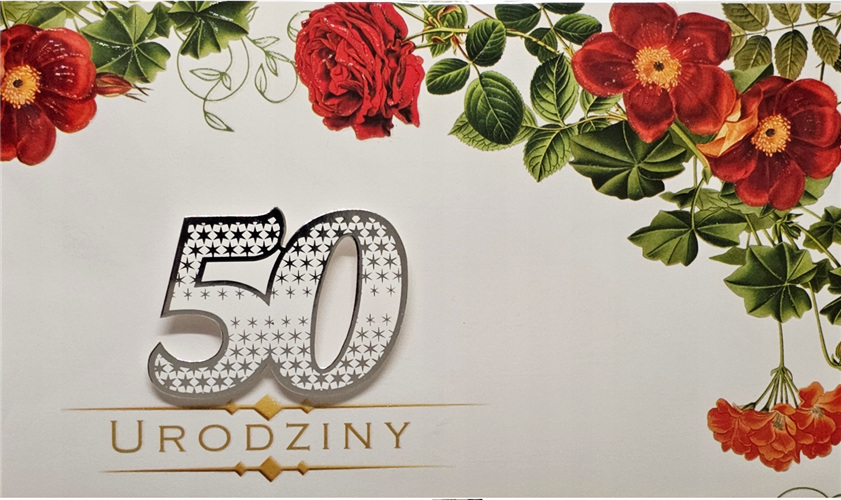 kartka urodzinowa na 50 lat 11,4 cm *19 cm 13540515184