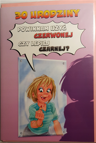 kartka urodzinowa na 30 lat 15,5 cm *22 cm  7363992063
