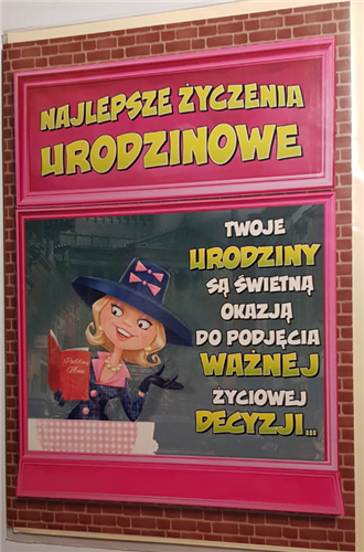 Kartki urodzinowe kartka urodzinowa WESOŁE Zabawna 15,5 cm *22 cm  7364122259