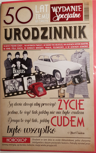 kartka urodzinowa na 50 lat 13cm x 20,5 cm 7622227588