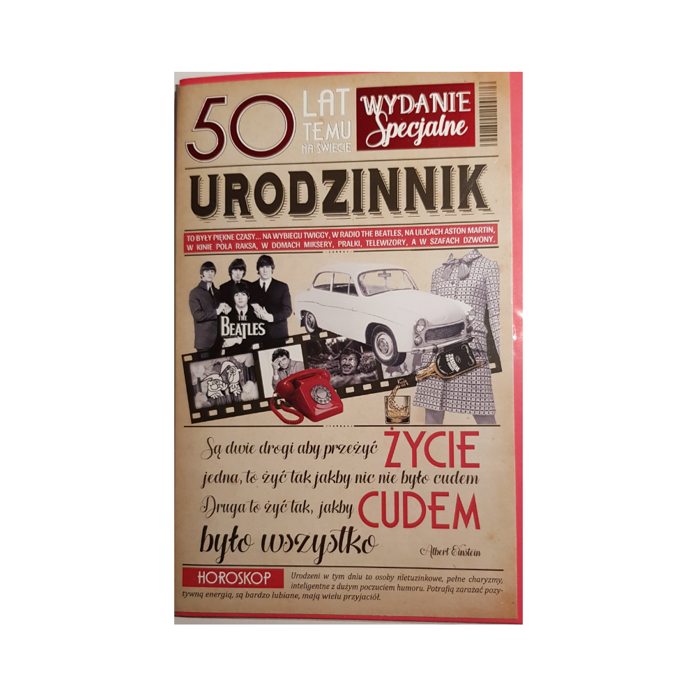 kartka urodzinowa na 50 lat 13cm x 20,5 cm 7622227588