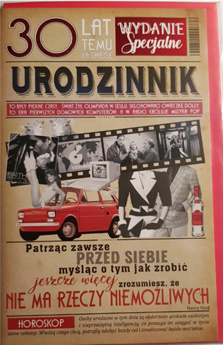 kartka urodzinowa na 30 lat 13 cm *20,4 cm  16897833737