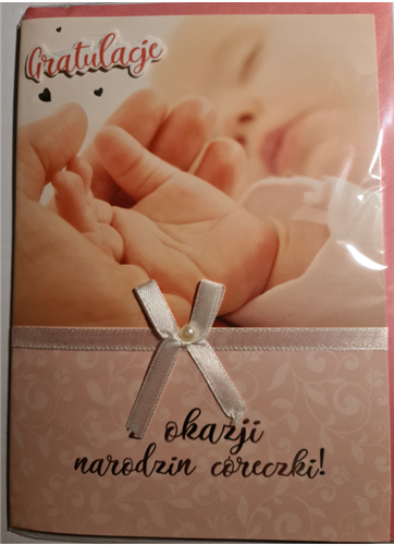 GRATULACJE Z OKAZJI NARODZIN DZIECKA córki 12,7 cm *17,8 cm 10692231413
