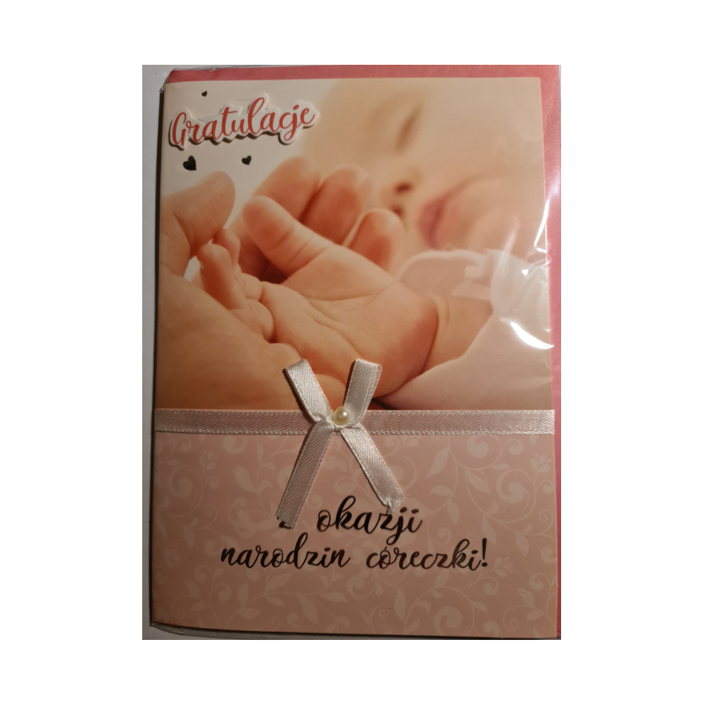 GRATULACJE Z OKAZJI NARODZIN DZIECKA córki 12,7 cm *17,8 cm 10692231413