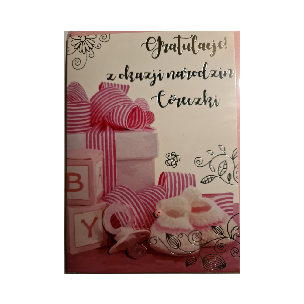 GRATULACJE Z OKAZJI NARODZIN DZIECKA córki  12,7 cm *17,8 cm 10692230662