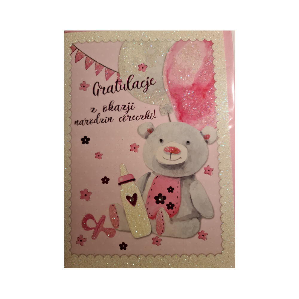 GRATULACJE Z OKAZJI NARODZIN DZIECKA córki 12,7 cm *17,8 cm 10692228921