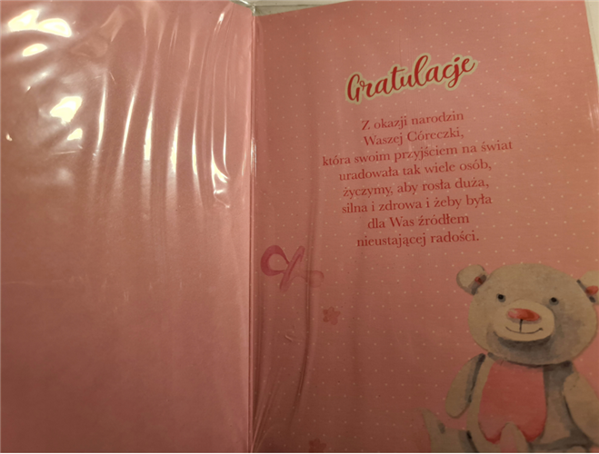 GRATULACJE Z OKAZJI NARODZIN DZIECKA córki 12,7 cm *17,8 cm 10692228921
