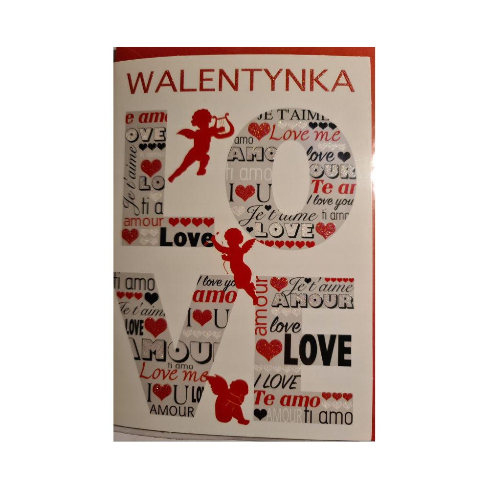 Kartka na Walentynki kartki na dzień zakochanych  11,9 cm *16,2 cm 9997213665