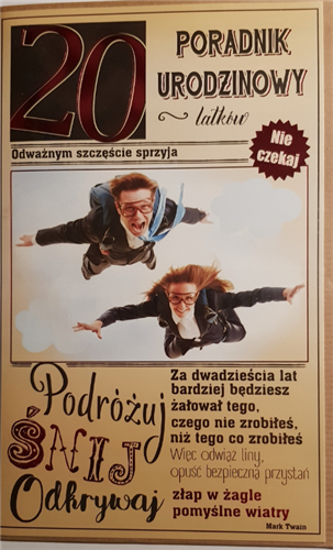 kartka na dwudziestkę kartka na 20 kartki WESOŁE 13 cm *20,5 cm  16897830842