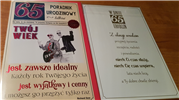 kartka urodzinowa na 65 lat sześćdziesiąt pięć  13cm x 20,5 cm 8603270153