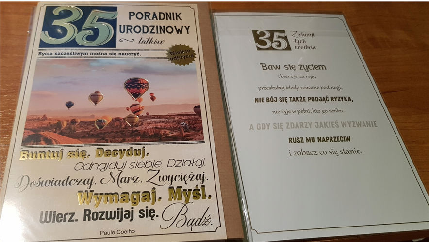 kartka urodzinowa na 35 lat trzydzieści pięć 13cm x 20,5 cm 8603273246