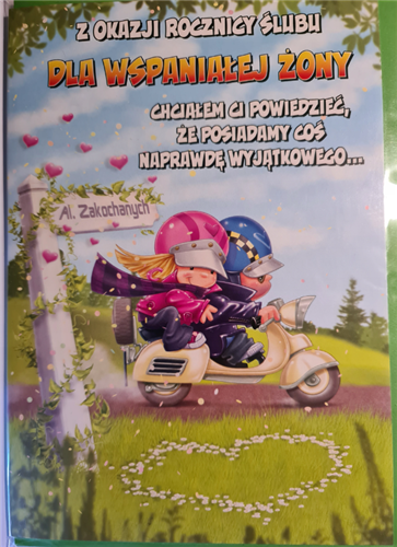 Kartki na rocznicę ślubu kartka rocznicę dla ŻONY  15,5 cm *22,5 cm  9526451174