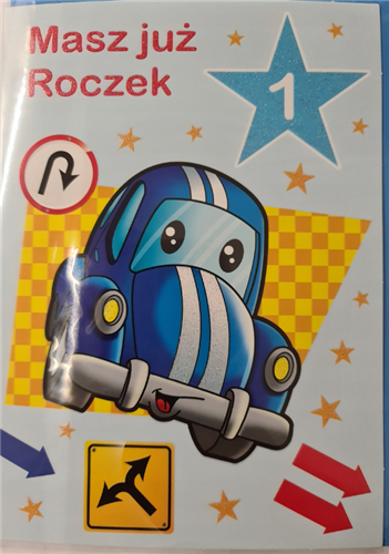Kartki urodzinowe na roczek pierwsze urodziny 12 cm *16,5 cm 11746889638