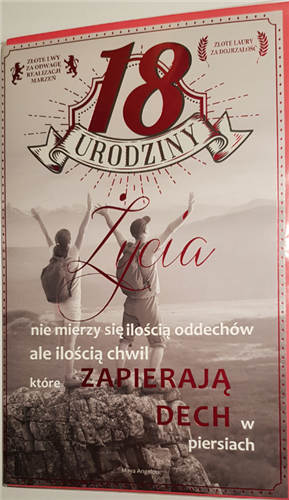 kartka na osiemnastkę kartka na 18 kartki WESOŁE  13 cm *20,5 cm  16897832395