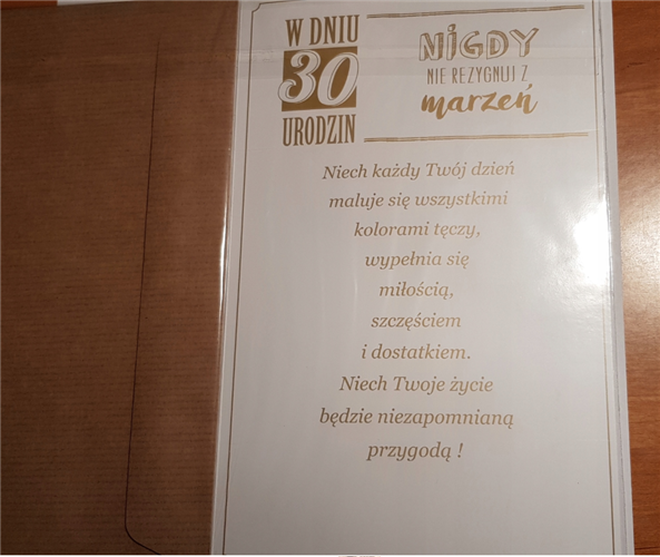 kartka urodzinowa na 30 lat  13 cm *20,4 cm 16897832339