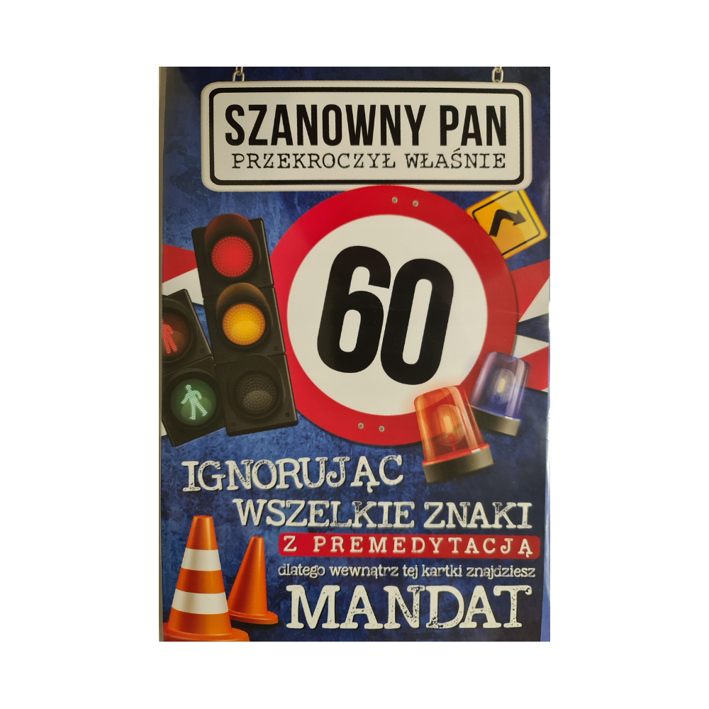 kartka urodzinowa na 60 lat sześćdziesiąte  13 cm *20,4 cm 8994689069