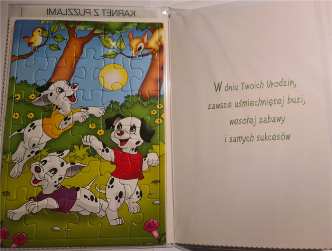Kartki urodzinowe dla dziecka kartka z puzzlami 14 cm *19 cm 9994722431