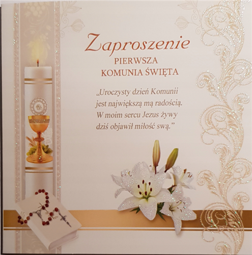 zaproszenia na Komunie Świetą  12 cm *12 cm 9037722090