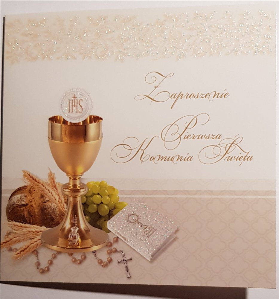 zaproszenia na Komunie Świetą 12 cm *12 cm 14952233265
