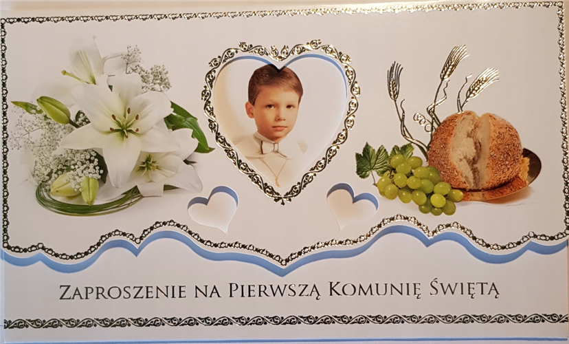 zaproszenia na Komunie Świetą 9,50 cm *16 cm 9017285282
