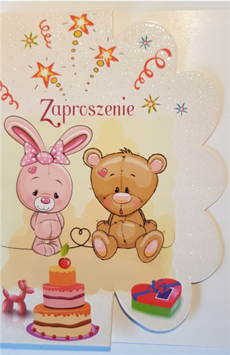 zaproszenia na urodziny dziecka 10,7 cm *15 cm 16897832054