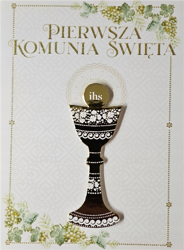 Pamiątka pierwszej Komunii Świetej Kartka 12 cm *16,3 cm 13540357514