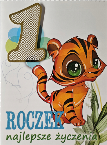 Kartki urodzinowe na roczek pierwsze urodziny 12 cm *16,5cm 13540347139