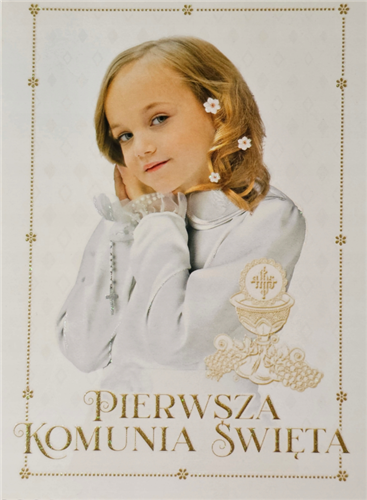 Pamiątka pierwszej Komunii Świetej Kartka 12 cm *16,3 cm 13531586866
