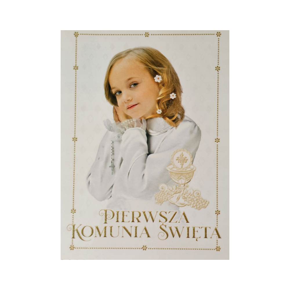 Pamiątka pierwszej Komunii Świetej Kartka 12 cm *16,3 cm 13531586866