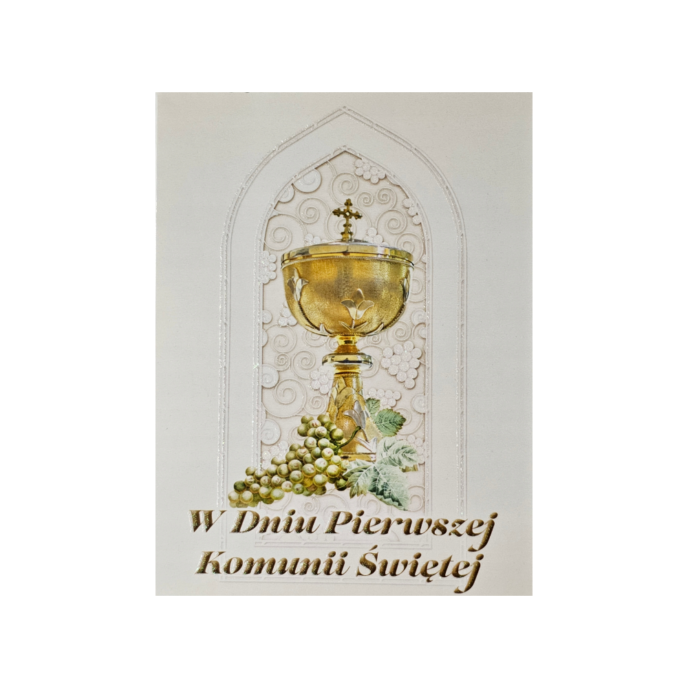 Pamiątka pierwszej Komunii Świetej Kartka  12 cm *16,3 cm 17306036936